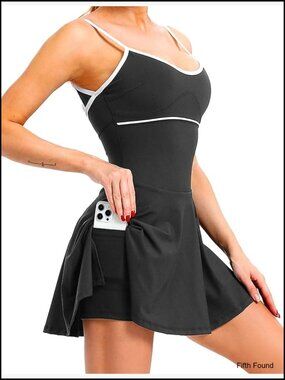 Women's Active Dress with Built-in Shorts and Pockets for Tennis Golf